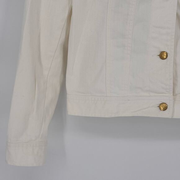 Ralph Lauren Jeans Co. Beaded Off White Denim Jacket Sz M Southwestern Rare VTG - Picture 7 of 10